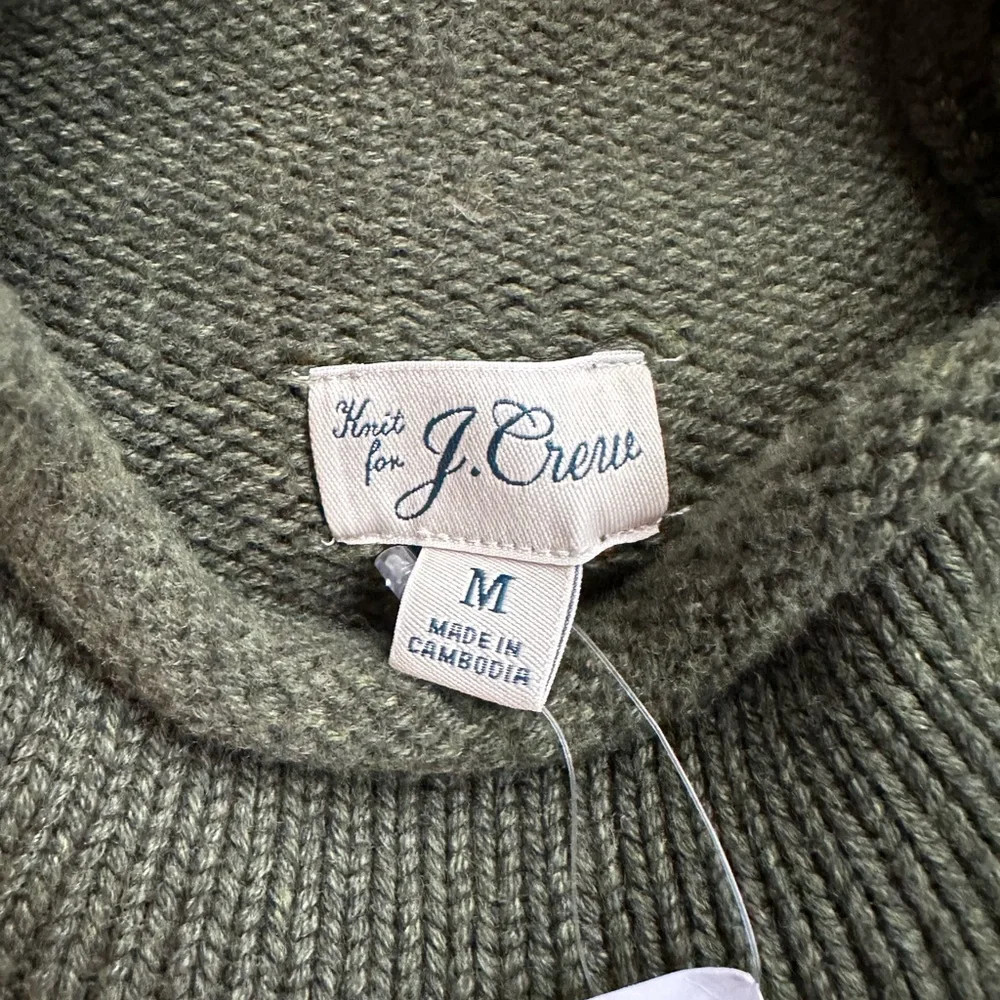 J. Crew Olive Green Ribbed Mock Neck Sweater - Picture 2 of 5